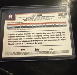 2025 Topps Chrome Update Sapphire Cam Smith Gold #/50 back