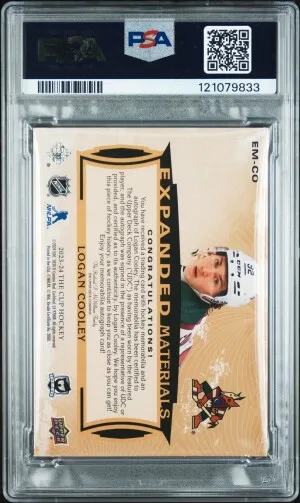 The Cup Expanded Materials Rookie Patch Autograph /25 Logan Cooley POP 1 back