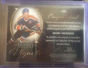 2023 Leaf Mark Messier Auto Game Used Patch back