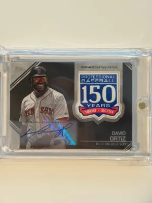 2019 David Ortiz Topps Commemorative Patch 1/5 Auto front