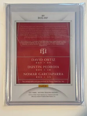 2021 NT Triples #1/3 David Ortiz, Dustin Pedroia, Nomar Garciaparra Auto back