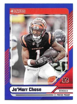 2024 Donruss Press Proof Blue #95 Ja'Marr Chase - Cincinnati Bengals front