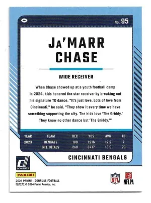 2024 Donruss Press Proof Blue #95 Ja'Marr Chase - Cincinnati Bengals back