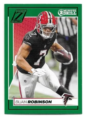 2024 Zenith Two Minute Drill #5 Bijan Robinson - Atlanta Falcons front