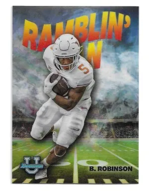2022 Bowman Chrome University Ramblin Man #RM1 Bijan Robinson (RC) - Atlanta Falcons front