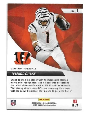 2024 Panini Mosaic Elevate #11 Ja'Marr Chase - Cincinnati Bengals back
