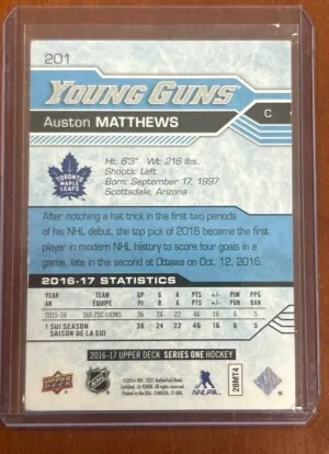 Damaged Auston Matthews Young Guns back