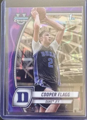 2025 Bowman Chrome Cooper Flagg Purple Wave 1st Bowman front