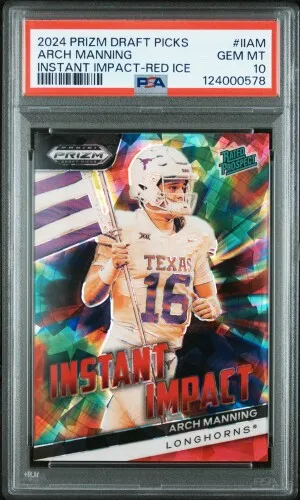 2024 Panini Prizm Draft Picks Instant Impact Arch Manning Instant Impact-Red Ice front