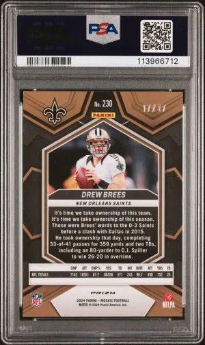 2024 Panini Mosaic Drew Brees Gold Wave/17 back