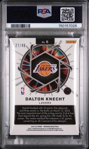 2024 Panini Obsidian Supernova Dalton Knecht Supernova-Ee Pink Flood back