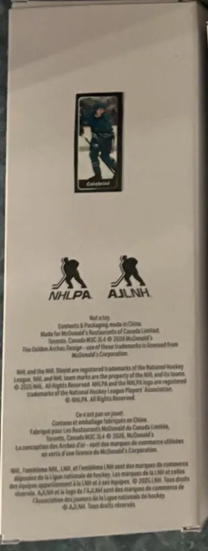 MACKLIN CELEBRINI - 2026 McDonald’s Canada Exclusive - NHL MINI HOCKEY STICK back