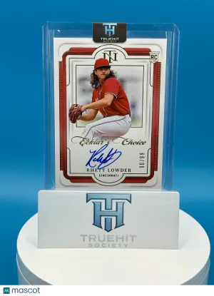 2025 National Treasures Rhett Lowder Ecklar's Choice Holo /99 front