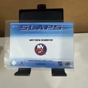 2025-26 Upper Deck Series 2 #SL-13 Matthew Schaefer Slaps New York Islanders back