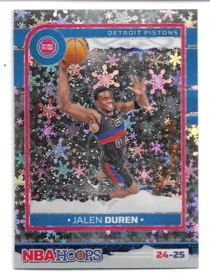 2024-25 Hoops Premium Prizms Winter #177 Jalen Duren - Detroit Pistons front