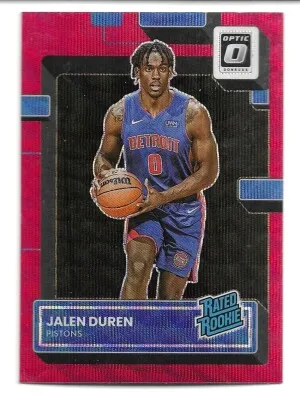 2022-23 Donruss Optic Rated Rookie Red Wave #227 Jalen Duren (RC) - Detroit Pistons front