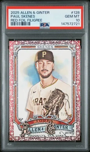 2025 Topps Allen & Ginter Paul Skenes Red Foil Filigree