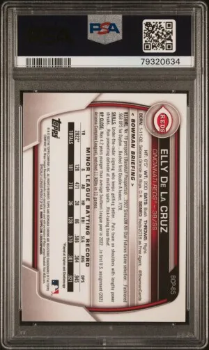 2023 Bowman Chrome Prospects Elly De La Cruz Chrome Prospects PSA 10 back