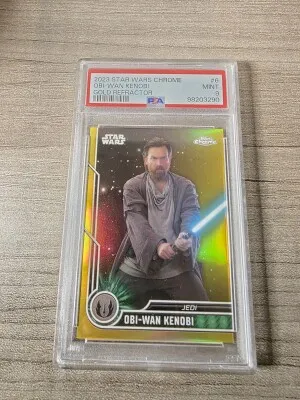 2023 Star Wars Obi Wan Kenobi Gold Refractor /50 PSA 9 front