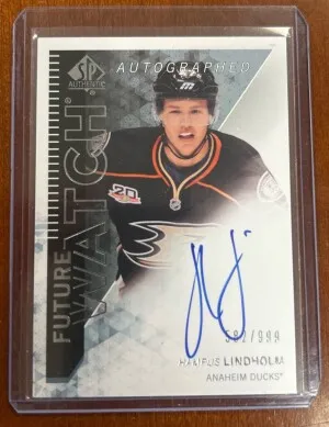 Hampus Lindholm Future Watch Autograph 582/999 front
