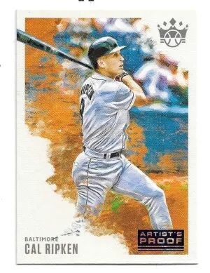2020 Diamond Kings Artist Proof Blue #44 Cal Ripken - Baltimore Orioles front