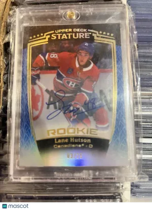 2024-25 UPPER DECK STATURE #50 LANE HUTSON ROOKIE AUTO RC BLUE /25 front