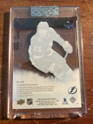 2024-25 Upper Deck Clear Cut Hockey Carter Verhaeghe Young Guns Auto back