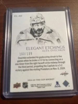 Alex Ovechkin Elegant Etchings 163/199 - 2024-25 UD The Cup Washington Capitals back