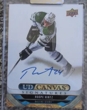 2024/25 UD Clear Cut Roope Hintz UD Canvas Auto #CS-RH front