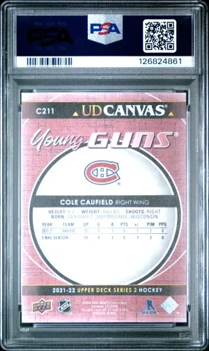 2021-2022 Upper Deck Ud Canvas Cole Caufield Ud Canvas back