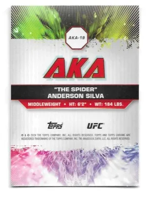 2024 Topps Chrome UFC AKA #AKA19 Anderson Silva "The Spider" back