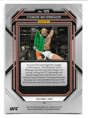 2023 Panini Prizm UFC #125 Conor McGregor back