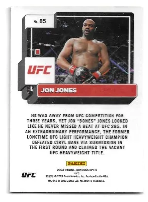 2023 Donruss Optic UFC #85 Jon Jones back