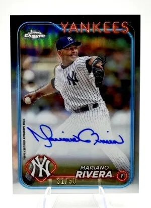 2024 Topps Chrome MARIANO RIVERA Legends On Card AUTO Refractor /50 front