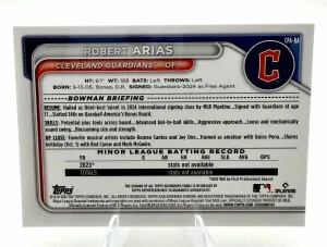 2024 Bowman Chrome ROBERT ARIAS 1st Bowman Green Refractor AUTO /99 back