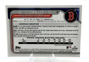 2024 Bowman Chrome ROMAN ANTHONY Blue Refractor /150 back