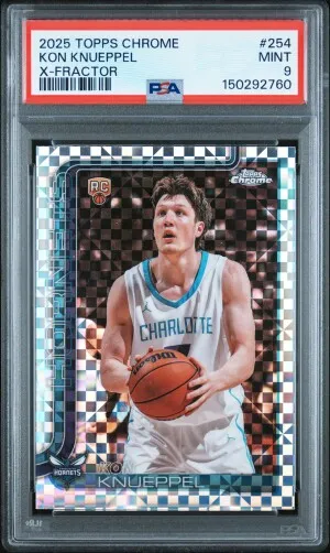 2025 Topps Chrome Kon Knueppel X-Fractor PSA 9 front