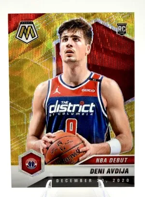 2020-21 Panini Mosaic DENI AVDIJA NBA Debut ROOKIE GOLD Wave SP front