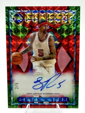 2023-24 Topps Finest Flashback JALEN ROSE Red Geometric Refractor AUTO /5 front