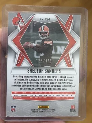 2025 Phoenix Green /175 Rookie  Shedeur Sanders back