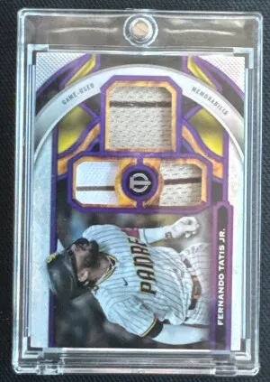 2023 Fernando Tatis Jr Triple Relic TR-FT /50 front