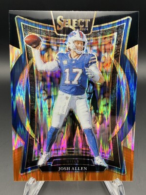 Josh Allen (Bills) 2024 Panini Select Concourse Black & Orange Shock #34 front