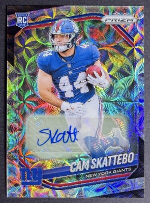2025 Panini Prizm Cam Skattebo Silver Scope Auto /100 #363 front