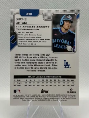2025 Topps Chrome Cosmic Shohei Ohtani Teal /199 back