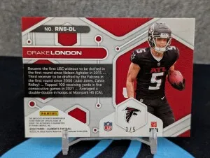 2022 Spectra Drake London Rookie Neon Signings /5 back