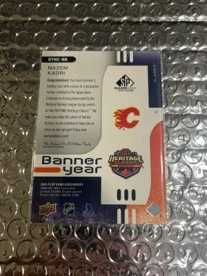 2024 Nazem Kadri Banner Year Patch back