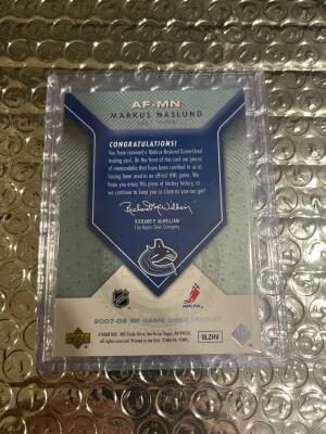 2007 Markus Naslund Game Used Patch /100 back