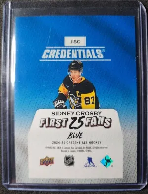 Sidney Crosby Credentials First 25 Fans back