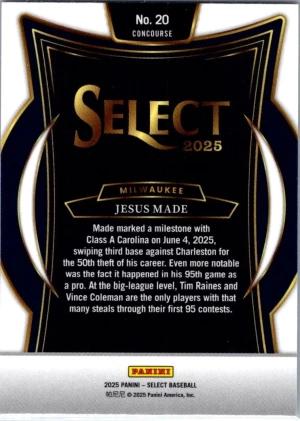 2025 Panini Select #20 Jesus Made back