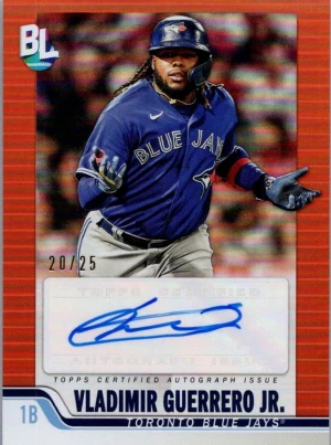 2023 Topps Big League #BLA-VG Vladimir Guerrero Jr. Orange Foil Autos #/25 front